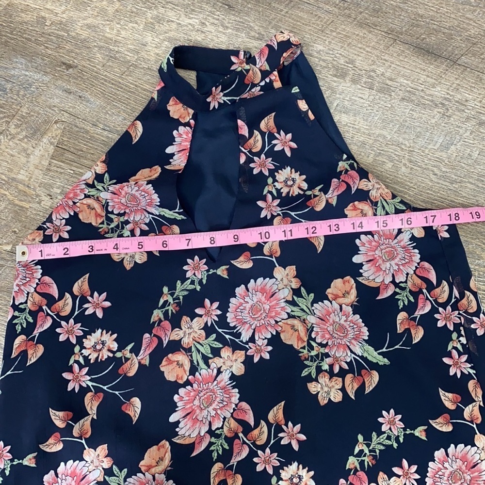 Forever 21 Floral Navy Small Halter Dress - Picture 6 of 9